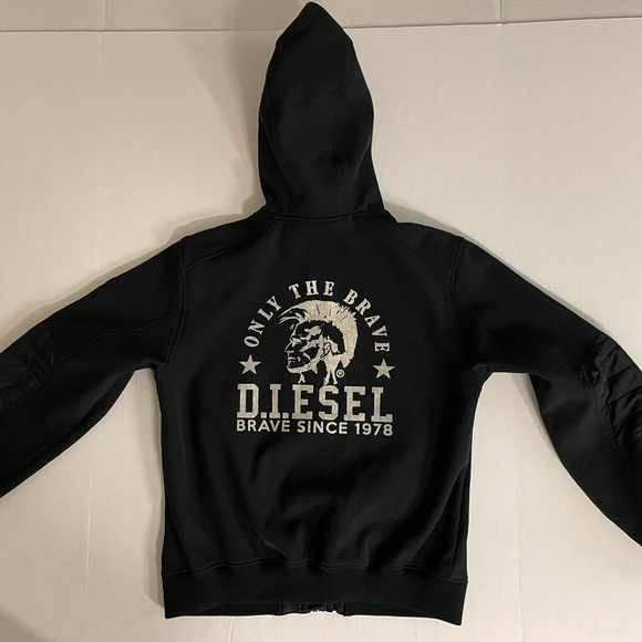 Diesel Youth 14/16 Full Zip Black Jacket - Picture 9 of 10